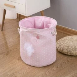 BF Panier à Linge Pliable Grande Boîte De Rangement En Tissu Panier à Linge Débris Vêtements Sales Panier Spécial Cygne/rose
