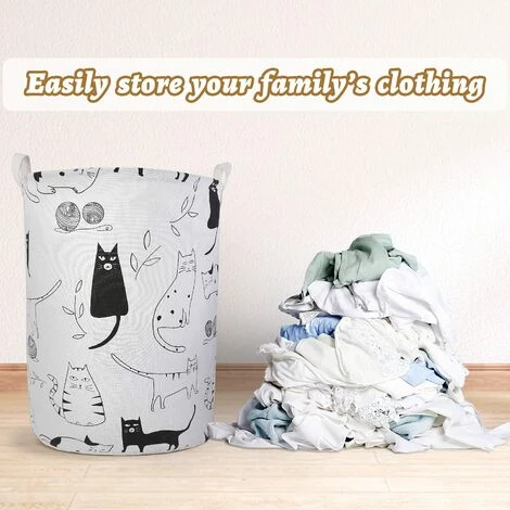 BF Seau De Rangement Tissu Coton Lin Panier à Linge Sale Grande Boîte De Rangement Pliable étanche 4 BF Seau De Rangement Tissu Coton Lin Panier à Linge Sale Grande Boîte De Rangement Pliable étanche – Image 2