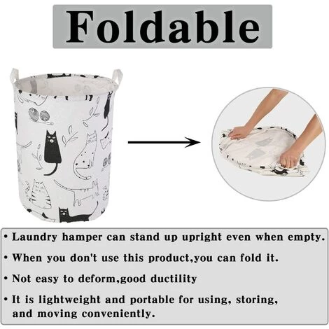 BF Seau De Rangement Tissu Coton Lin Panier à Linge Sale Grande Boîte De Rangement Pliable étanche 5 BF Seau De Rangement Tissu Coton Lin Panier à Linge Sale Grande Boîte De Rangement Pliable étanche – Image 3