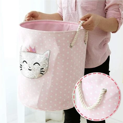 BF Panier à Linge Pliable Grande Boîte De Rangement En Tissu Panier à Linge Débris Vêtements Sales Panier Spécial Chat/rose 3 BF Panier à Linge Pliable Grande Boîte De Rangement En Tissu Panier à Linge Débris Vêtements Sales Panier Spécial Chat/rose