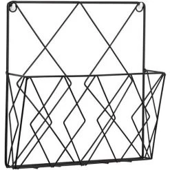 Porte-revues Murale En Maille Métallique Pour Magazines Ou Journaux - Panier De Rangement Pour La Maison, Le Salon, Le Bureau (noir, 26*25*7cm)——Adélala -Petit rangement Soldes Magasin 66384777 3