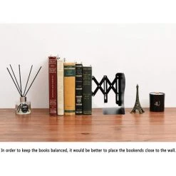 TINOR Serre-livres En Métal Réglable En Fer Pour La Maison, Le Bureau, L'école, La Bibliothèque (Noir) -Petit rangement Soldes Magasin 66435076 3