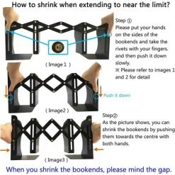 TINOR Serre-livres En Métal Réglable En Fer Pour La Maison, Le Bureau, L'école, La Bibliothèque (Noir) -Petit rangement Soldes Magasin 66435076 4