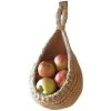 OUSUDELA Paniers De Fruits Et Légumes Suspendus Au Mur, Corbeille De Fruits Ou De Légumes Tissée à La Main En Forme De Goutte D'eau De Jute, Panier De Rangement Suspendu De Cuisine (S)