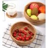 OUSUDELA Paniers De Rangement Ronds En Rotin Corbeille à Fruits Tissés Empilable Pour étagère De Table De Cuisine Naturel 2 Pièces -Petit rangement Soldes Magasin 66651995 1
