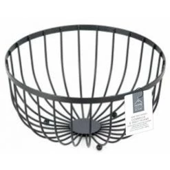 Paris Prix - Corbeille à Fruits Design "filaire" 24cm Noir -Petit rangement Soldes Magasin 66739546 2