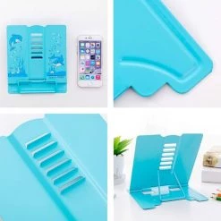 GRID COOL Serre-Livres De Bureau Pliable, Support De Livre De Cuisine, 5.98x5.98x5.1 Pouces, Porte-Livre De Recettes Réglable, Support De Lecture De Livres Pour Enfants, Motif Dauphin, Posture Correcte -Petit rangement Soldes Magasin 66756829 3