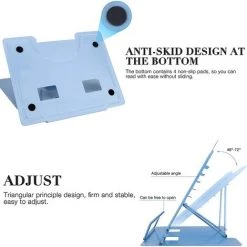 GRID COOL Serre-Livres De Bureau Pliable, Support De Livre De Cuisine, 5.98x5.98x5.1 Pouces, Porte-Livre De Recettes Réglable, Support De Lecture De Livres Pour Enfants, Motif Dauphin, Posture Correcte -Petit rangement Soldes Magasin 66756829 4