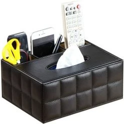 HELLO KITTY BAIN Couverture Multifonctionnelle De Boîte De Tissu De Télécommande De Crayon De Crayon De Cuir D'unité Centrale Pour La Chambre Et Le Salon Noir