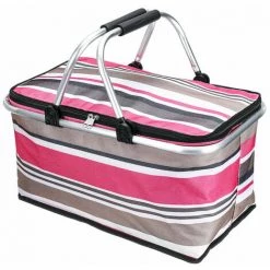 OCXIN 30L Pliable Pique-Nique Panier Isolé Glacière Panier De Rangement Grande Capacité Pique-Nique Sac Isolation Chaleur Et Fraîcheur Tissu Oxford Imperméable Pour Camping Panique 18''11''9.4''