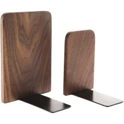 Cisea Serre-livres, Serre-livres, Support De Serre-livres En Noyer Noir Pour étagères, Support De Rangement Antidérapant Pour Organisateur De Serre-livres 17x13cm Pour La Maison