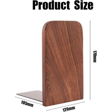 Cisea Serre-livres, Serre-livres, Support De Serre-livres En Noyer Noir Pour étagères, Support De Rangement Antidérapant Pour Organisateur De Serre-livres 17x13cm Pour La Maison 4 Cisea Serre-livres, Serre-livres, Support De Serre-livres En Noyer Noir Pour étagères, Support De Rangement Antidérapant Pour Organisateur De Serre-livres 17x13cm Pour La Maison – Image 2