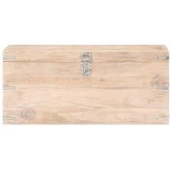 LES TENDANCES Coffre 90x40x40 Cm Bois D'acacia Solide -Petit rangement Soldes Magasin 66884704 3