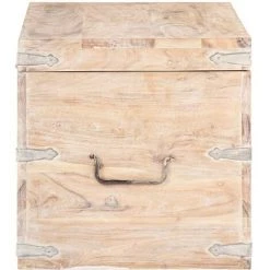 LES TENDANCES Coffre 90x40x40 Cm Bois D'acacia Solide -Petit rangement Soldes Magasin 66884704 4