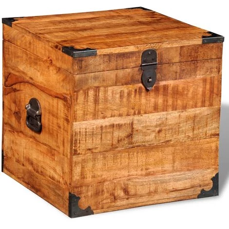 LES TENDANCES Coffre De Rangement Cubique Bois Massif De Manguier 6 LES TENDANCES Coffre De Rangement Cubique Bois Massif De Manguier – Image 4