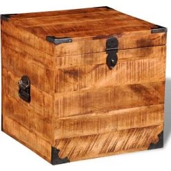 LES TENDANCES Coffre De Rangement Cubique Bois Massif De Manguier 11 LES TENDANCES Coffre De Rangement Cubique Bois Massif De Manguier -Petit rangement Soldes Magasin 66885189 5