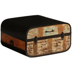 LES TENDANCES Coffre Bois Solide De Récupération 60x60x35 Cm