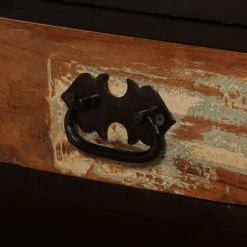 LES TENDANCES Coffre Bois Solide De Récupération 60x60x35 Cm -Petit rangement Soldes Magasin 66905384 3