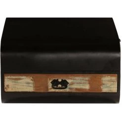 LES TENDANCES Coffre Bois Solide De Récupération 60x60x35 Cm -Petit rangement Soldes Magasin 66905384 5