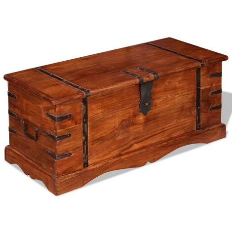 LES TENDANCES Coffre De Rangement Bois Massif 4 LES TENDANCES Coffre De Rangement Bois Massif – Image 2