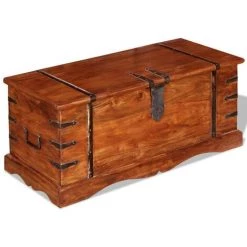 LES TENDANCES Coffre De Rangement Bois Massif 10 LES TENDANCES Coffre De Rangement Bois Massif -Petit rangement Soldes Magasin 66905580 4