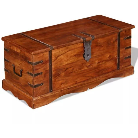 LES TENDANCES Coffre De Rangement Bois Massif 7 LES TENDANCES Coffre De Rangement Bois Massif – Image 5
