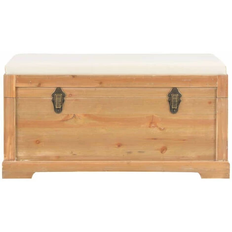 LES TENDANCES Coffre De Rangement Avec Coussin 80x40x40 Cm MDF 4 LES TENDANCES Coffre De Rangement Avec Coussin 80x40x40 Cm MDF – Image 2