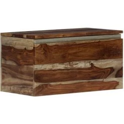 LES TENDANCES Coffre De Rangement 57 X 30 X 30 Cm Bois Massif De Sesham