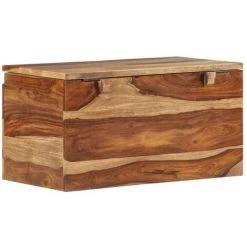 LES TENDANCES Coffre De Rangement 57 X 30 X 30 Cm Bois Massif De Sesham -Petit rangement Soldes Magasin 66920410 3