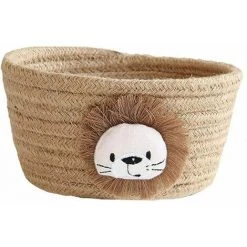 Mobilier D'intérieur Paniers De Rangement De Corde De Coton, Panier De Tri De Débris De Dessus De Table Tissé De Corde De Coton De Motif Animal Pour Des Collations Télécommandées Cosmétiques De Papeterie,Yellow LangRay