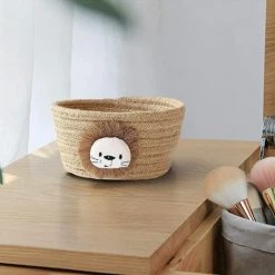 Mobilier D'intérieur Paniers De Rangement De Corde De Coton, Panier De Tri De Débris De Dessus De Table Tissé De Corde De Coton De Motif Animal Pour Des Collations Télécommandées Cosmétiques De Papeterie,Yellow LangRay -Petit rangement Soldes Magasin 66993237 4