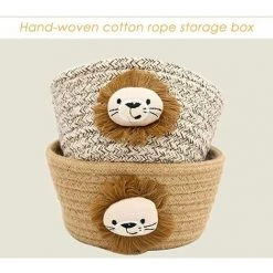 Mobilier D'intérieur Paniers De Rangement De Corde De Coton, Panier De Tri De Débris De Dessus De Table Tissé De Corde De Coton De Motif Animal Pour Des Collations Télécommandées Cosmétiques De Papeterie,Yellow LangRay -Petit rangement Soldes Magasin 66993237 5