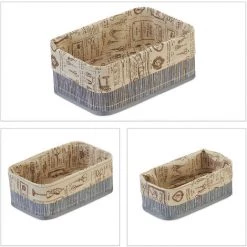 Relaxdays Panier De Rangement Bambou Et Tissu, Lot De 3, Corbeilles Salle De Bain, 3 Tailles Différentes, Gris/beige 8 Relaxdays Panier De Rangement Bambou Et Tissu, Lot De 3, Corbeilles Salle De Bain, 3 Tailles Différentes, Gris/beige -Petit rangement Soldes Magasin 67143527 2