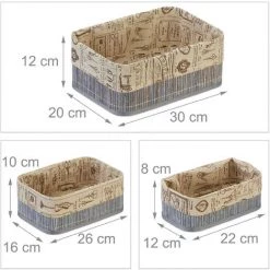 Relaxdays Panier De Rangement Bambou Et Tissu, Lot De 3, Corbeilles Salle De Bain, 3 Tailles Différentes, Gris/beige 11 Relaxdays Panier De Rangement Bambou Et Tissu, Lot De 3, Corbeilles Salle De Bain, 3 Tailles Différentes, Gris/beige -Petit rangement Soldes Magasin 67143527 5