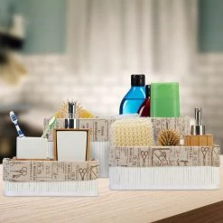 Relaxdays Panier De Rangement Bambou Et Tissu, Lot De 3, Corbeilles Salle De Bain, 3 Tailles Différentes, Blanc/beige 9 Relaxdays Panier De Rangement Bambou Et Tissu, Lot De 3, Corbeilles Salle De Bain, 3 Tailles Différentes, Blanc/beige -Petit rangement Soldes Magasin 67143530 3