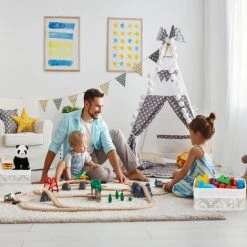 Relaxdays Panier De Rangement Bambou Et Tissu, Lot De 3, Corbeilles Salle De Bain, 3 Tailles Différentes, Blanc/gris -Petit rangement Soldes Magasin 67143546 4