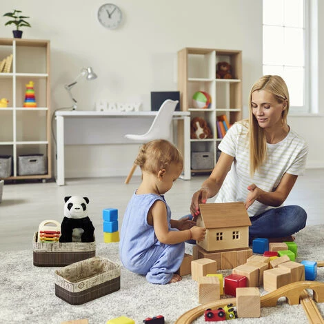 Relaxdays Panier De Rangement Bambou Et Tissu, Lot De 3, Corbeilles Salle De Bain, 3 Tailles Différentes, Marron/beige 6 Relaxdays Panier De Rangement Bambou Et Tissu, Lot De 3, Corbeilles Salle De Bain, 3 Tailles Différentes, Marron/beige – Image 4