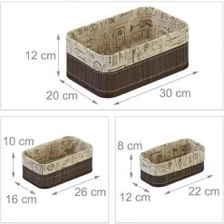 Relaxdays Panier De Rangement Bambou Et Tissu, Lot De 3, Corbeilles Salle De Bain, 3 Tailles Différentes, Marron/beige 11 Relaxdays Panier De Rangement Bambou Et Tissu, Lot De 3, Corbeilles Salle De Bain, 3 Tailles Différentes, Marron/beige -Petit rangement Soldes Magasin 67143556 5