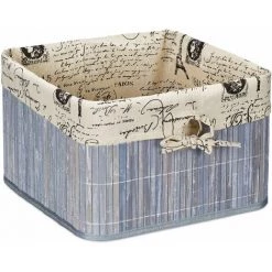 Relaxdays Panier De Rangement, Bambou Et Polyester, HLP : 20x31x31 cm, Corbeille à Poignée, Boîte D’étagère, Gris-crème 8 Relaxdays Panier De Rangement, Bambou Et Polyester, HLP : 20x31x31 cm, Corbeille à Poignée, Boîte D’étagère, Gris-crème -Petit rangement Soldes Magasin 67143557 2