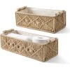 ILOVEMILAN Lot De 2 Paniers De Rangement En Macramé Boho Decor Box Tissés à La Main Décoratifs Pour Comptoir De Toilettes, Réservoir, étagère Pour Chambre à Coucher, Chambre D'enfant, Salon, Maison, Marron
