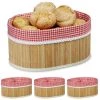 RELAXDAYS 4x Corbeilles à Pain, Panier En Bambou Avec Tissu, Croissants, Panière Fruit H X L X P : 16,5 X 33,5 X 23,5 Cm, Nature 2 RELAXDAYS 4x Corbeilles à Pain, Panier En Bambou Avec Tissu, Croissants, Panière Fruit H X L X P : 16,5 X 33,5 X 23,5 Cm, Nature -Petit rangement Soldes Magasin 67268493 1