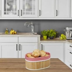 RELAXDAYS 4x Corbeilles à Pain, Panier En Bambou Avec Tissu, Croissants, Panière Fruit H X L X P : 16,5 X 33,5 X 23,5 Cm, Nature 9 RELAXDAYS 4x Corbeilles à Pain, Panier En Bambou Avec Tissu, Croissants, Panière Fruit H X L X P : 16,5 X 33,5 X 23,5 Cm, Nature -Petit rangement Soldes Magasin 67268493 3