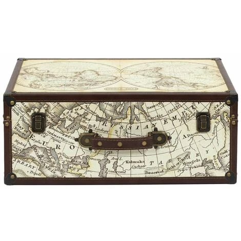 ALTOBUY COOPER - Lot De 2 Malles De Rangements Mappemonde Vintage - Beige 6 ALTOBUY COOPER - Lot De 2 Malles De Rangements Mappemonde Vintage - Beige – Image 4