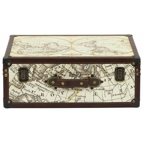 ALTOBUY COOPER - Lot De 2 Malles De Rangements Mappemonde Vintage - Beige 7 ALTOBUY COOPER - Lot De 2 Malles De Rangements Mappemonde Vintage - Beige – Image 5