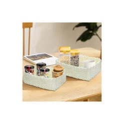 Fantablau Lot De 4 Paniers De Rangement Créatifs Faits à La Main En Osier Tissé Avec Feutre De No?l -Petit rangement Soldes Magasin 67287621 3