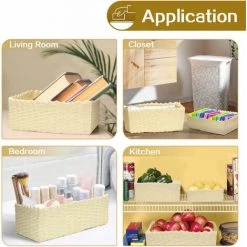 Fantablau Lot De 4 Paniers De Rangement Créatifs Faits à La Main En Osier Tissé Avec Feutre De No?l -Petit rangement Soldes Magasin 67287621 4