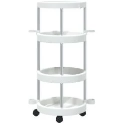 TRUE DEAL Chariot De Ménage Avec Panier De Rangement Aluminium -Petit rangement Soldes Magasin 67296767 3