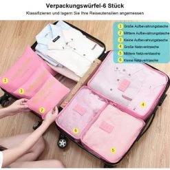 FVBJD Ensemble D'organisateur De Bagages De Voyage 6 En 1, Organisateur De Valise, Organisateur De Voyage, Boîte à Vêtements Et Cosmétiques -Petit rangement Soldes Magasin 67313922 4