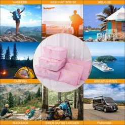 FVBJD Ensemble D'organisateur De Bagages De Voyage 6 En 1, Organisateur De Valise, Organisateur De Voyage, Boîte à Vêtements Et Cosmétiques -Petit rangement Soldes Magasin 67313922 5