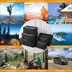 FVBJD Ensemble D'organisateur De Bagages De Voyage 6 En 1, Organisateur De Valise, Organisateur De Voyage, Boîte à Vêtements Et Cosmétiques -Petit rangement Soldes Magasin 67313938 5